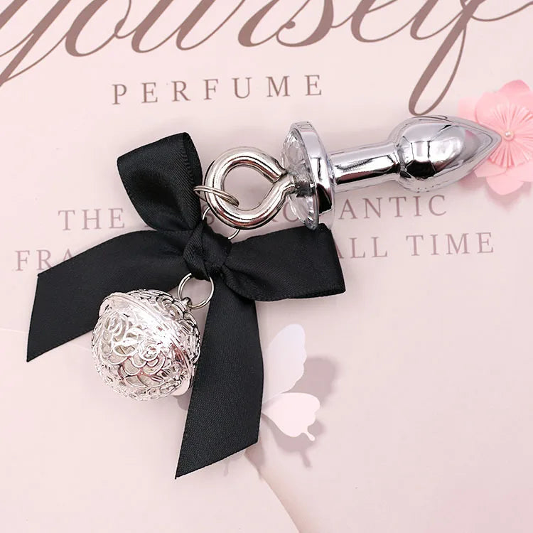 BDSM Bow Bells Stainless Steel Matal Butt Plug Sexy Rabbit Cosplay Suitable For Couples Flirting And Teasing For Men/Women