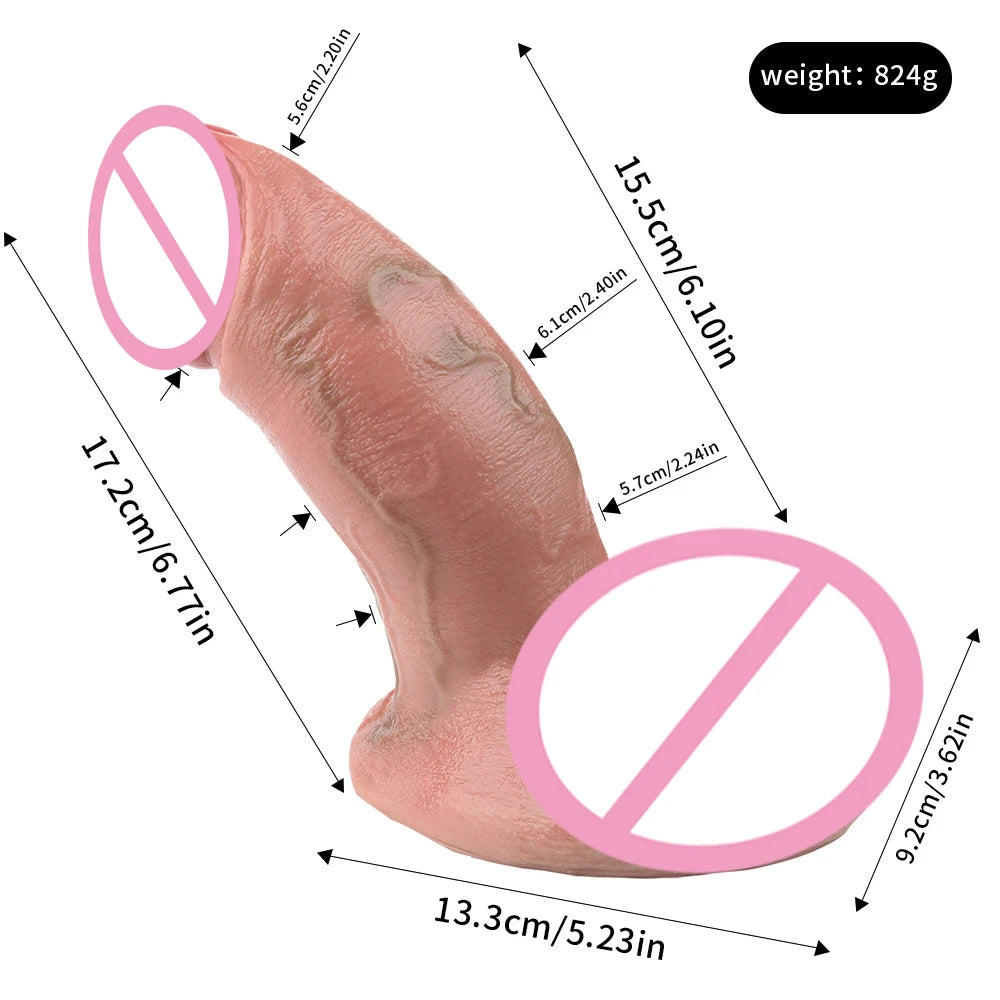 ASHBURN Silicone Skin Touch Realistic Double CONNECTED "FROCKING"DILDO Seamless Lifelike PenisS