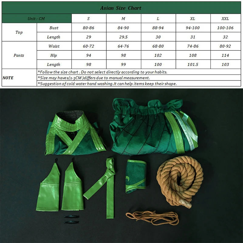 ROLECOS LOL The Rogue Assassin Akali Cosplay Costume Game LOL Akali Women Green Outfit Halloween Suit With Bag