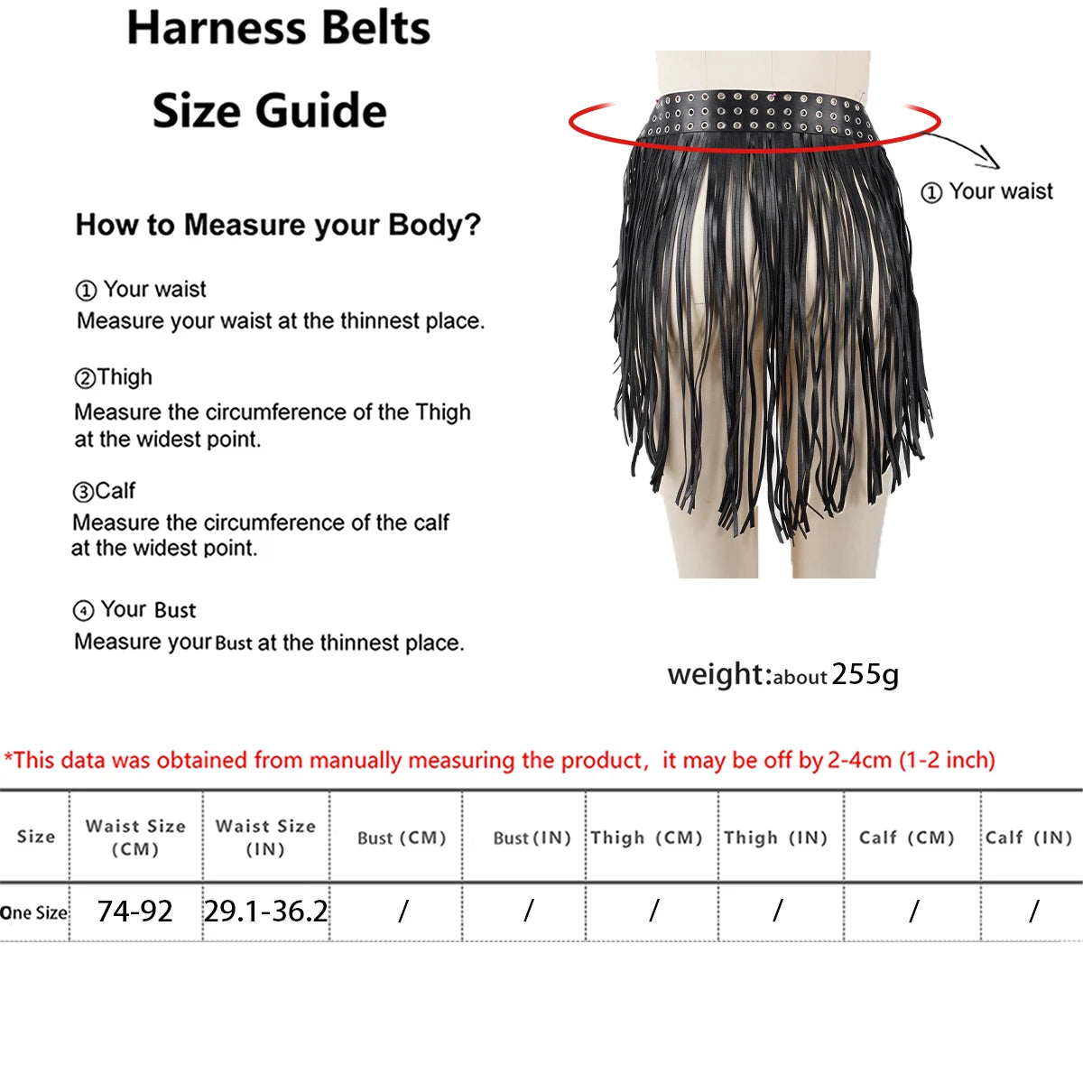 Women Fashion Body Harness Waist Belt Street Style Tassels Short Leather Skirt waistband Leather Punk Gothic Clothing Accessoly