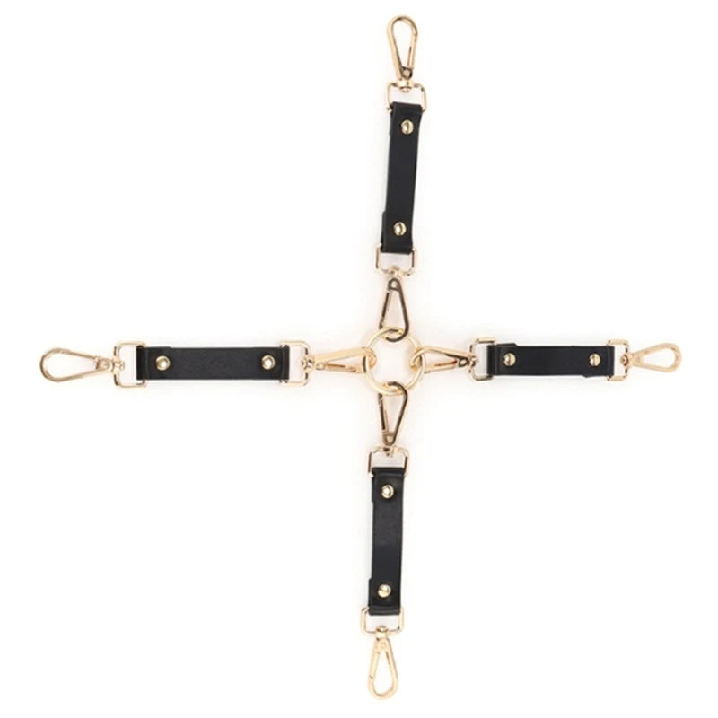 Adult Bed Game Set Safety Pu Leather Womens Mens Comfortable Bondage Romance BDSM Sexx Long Chain Mouth Ball