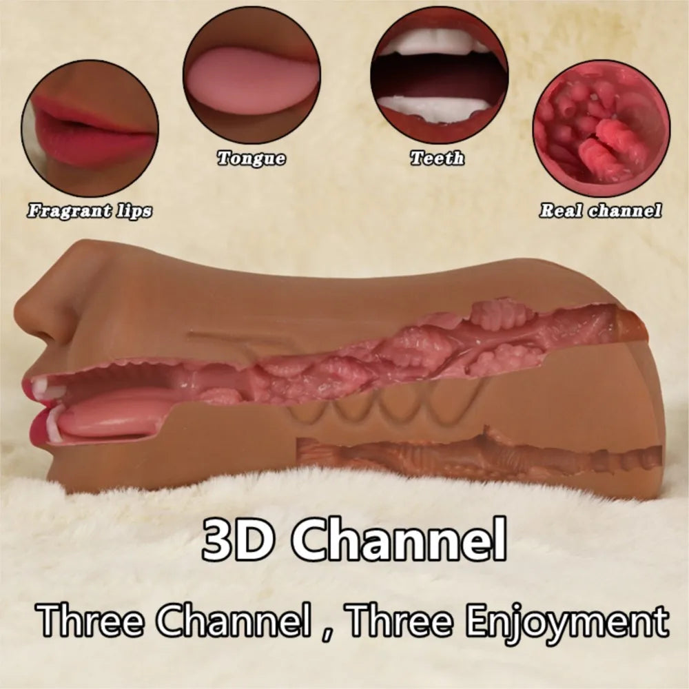 3 in 1 Male Masturbator Sex Doll Rubber Vagina for Men Pussy Pocket Men's Goods Toy Masturbators Erotic Toys Anal Soft Silicone