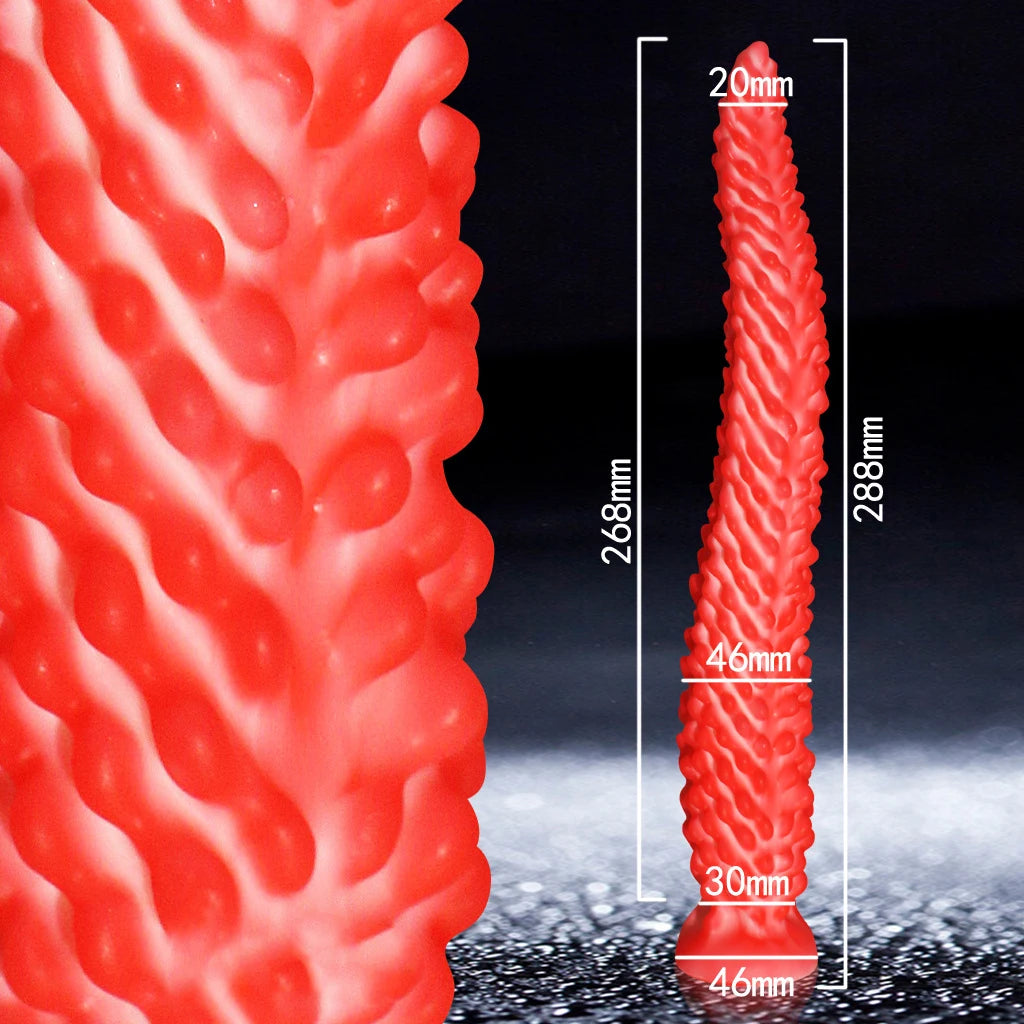 New Alien Tentacle Anal Plug Long Thick Dildo Spiral Silicone Large Butt Plug Suction Cup Anal Toy Adult Toy Men Women S- 8.39in M-11.34 in