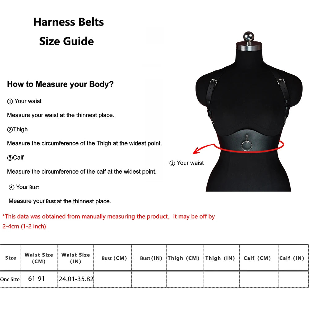 body harness breast punk gothic leg garter belts leather harness body chain goth harness belts fashion decorative harness straps