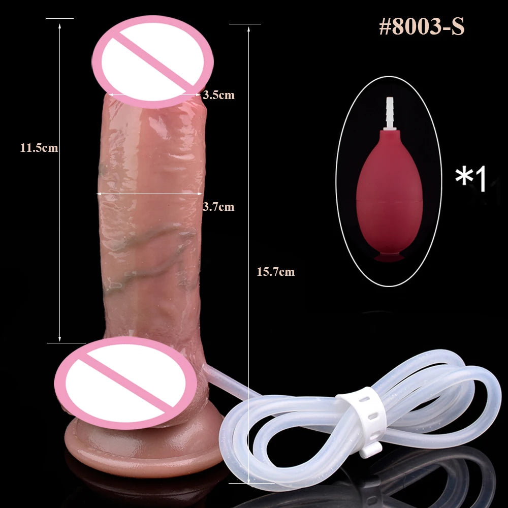 ASHBURN Skin Touch Lifelike Squirting Penis Silicone Ejaculation Realistic Dildo Sex Toys For Women Anal Plug Flirting Masturbate