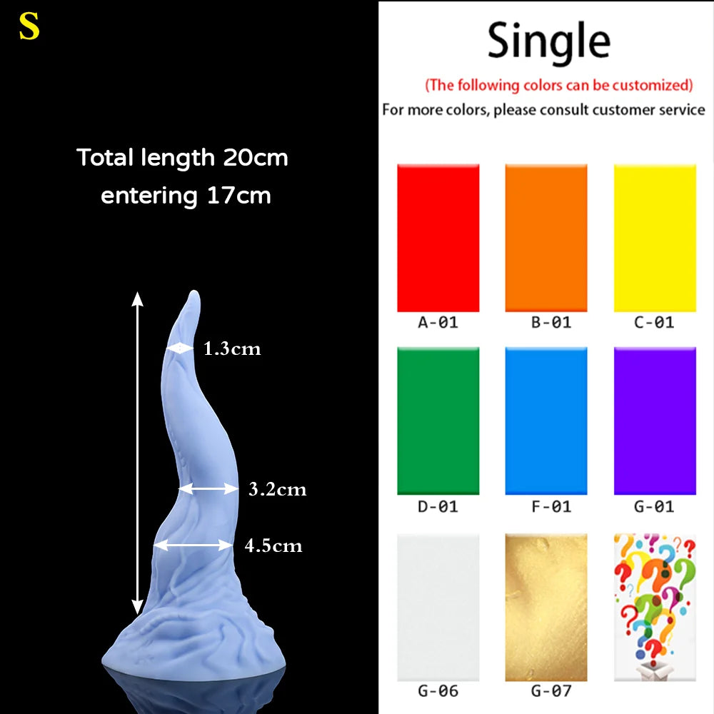 35CM Blue/Black Silicone huge small-xl monster