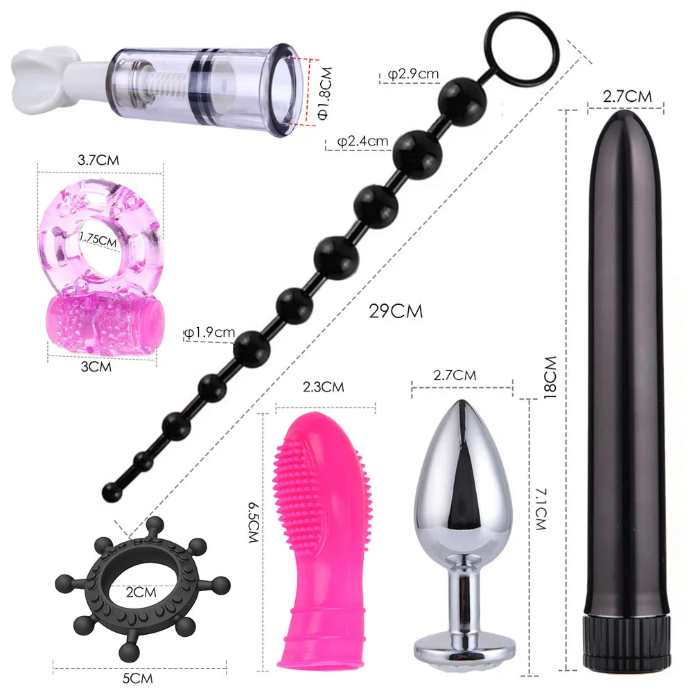 Sextoy Bdsm Kit Set Vibrator Handcuff Neck Sex Toy Adult Couple Whip Anal Buttplug for Women Men Intimate Sexual Game Bondage