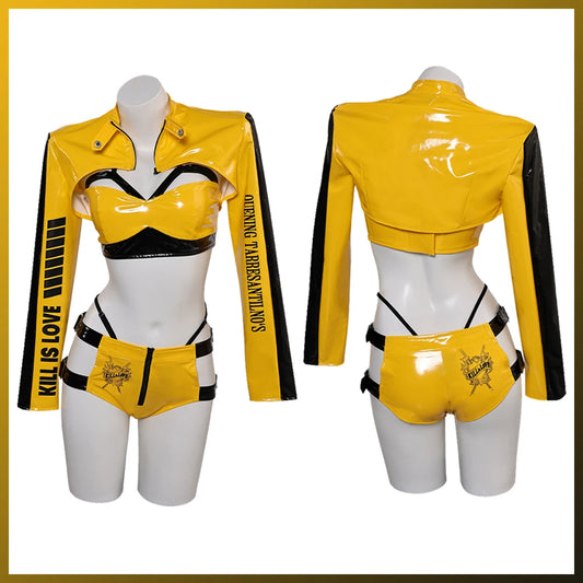 2003 Movie Kill Cosplay Bill Costume Disguise The Bride Cosplay Fantasy Sexy Lingerie Set Clothing Women Roleplay