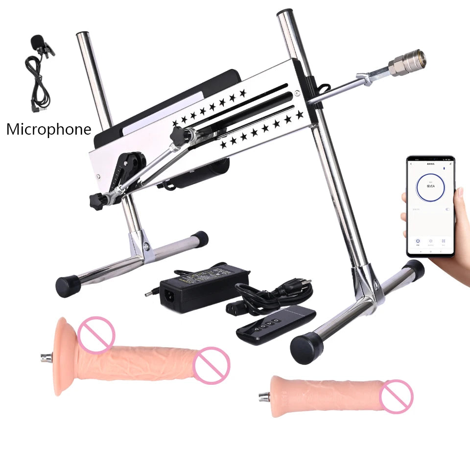 ROUGH BEAST Sex Machine for Women and Men 120W Power APP Control Masturbation Machine with Vac-U-Lock Dildos 2 People Sex Toys