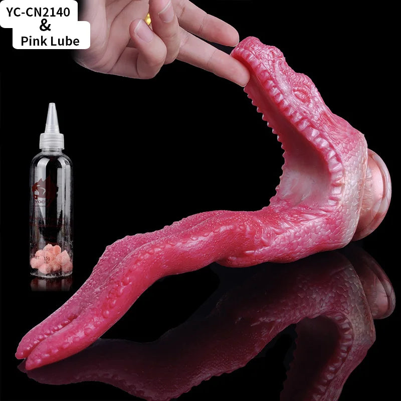 Ashburn Double monster With Suction Cup Realistic Dragon Tongue