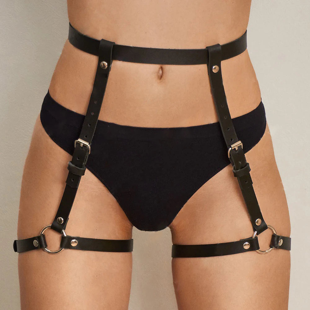 Sexy Garter Belt Harness Bondage Women Leather Lingerie Thigh Garter Stockings Woman Straps Gothic Belt BDSM Fetish Clothing
