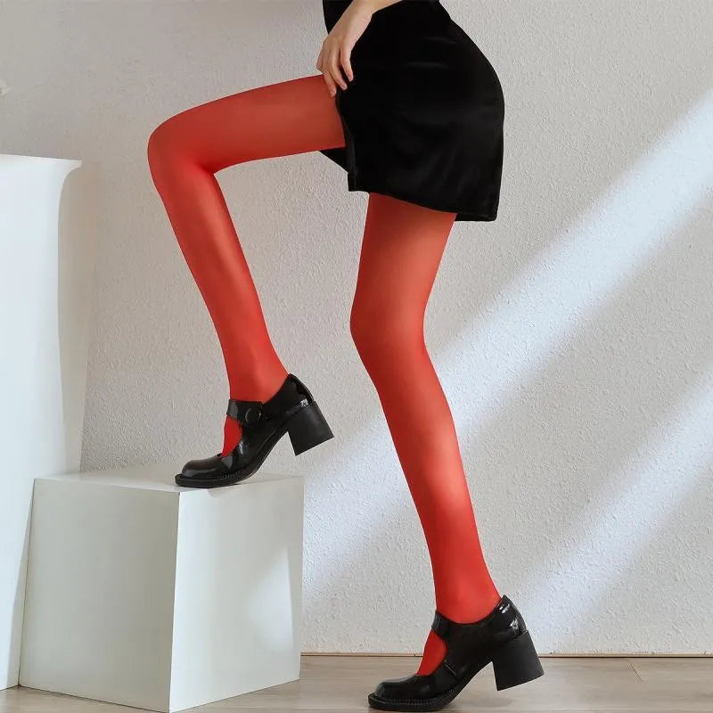 Women Sexy Transparent Stockings Ladies White Green Breathable Nylon Elastic Tights Y2k Dopamine Multicolor Stretchy Pantyhose