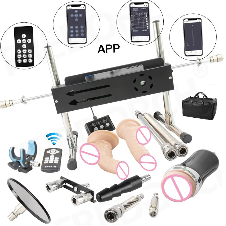 NEW Wireless APP Sex Machine with Amazing Features,Powerful,All Angle Adjustable,No Moveback Machine,200W motor, stroke 15cm