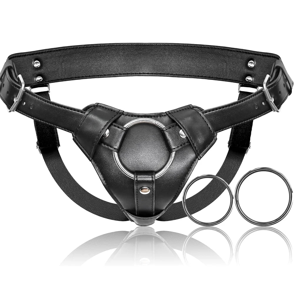Red Strap On Dildo Harness Adult Sex Toys for Women Men Pegging Dildo Adjustable Leather Belt for Lesbian Gay Couple Anal Play