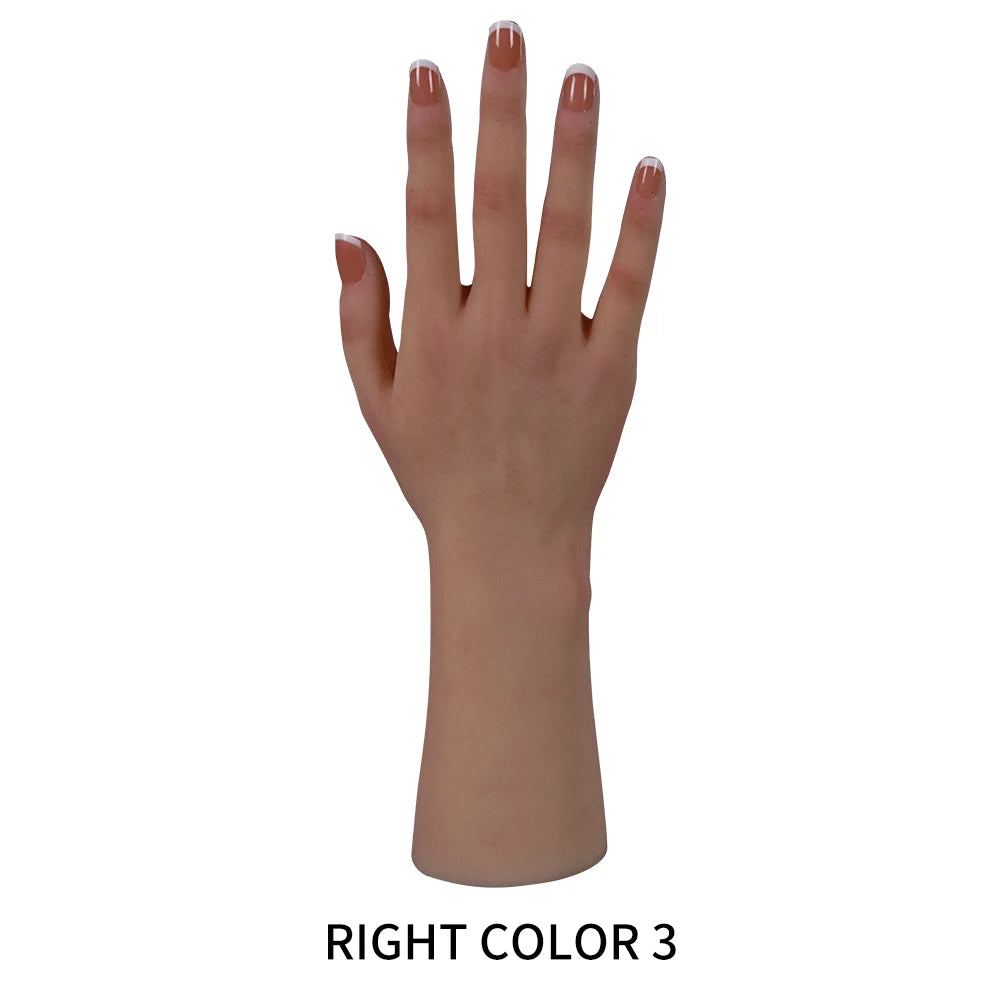 Herpinker High Quality Realistic Silicone Mannequin Hand Lifelike Soft Model Hand Display Jewelry Manicure Teaching Hand