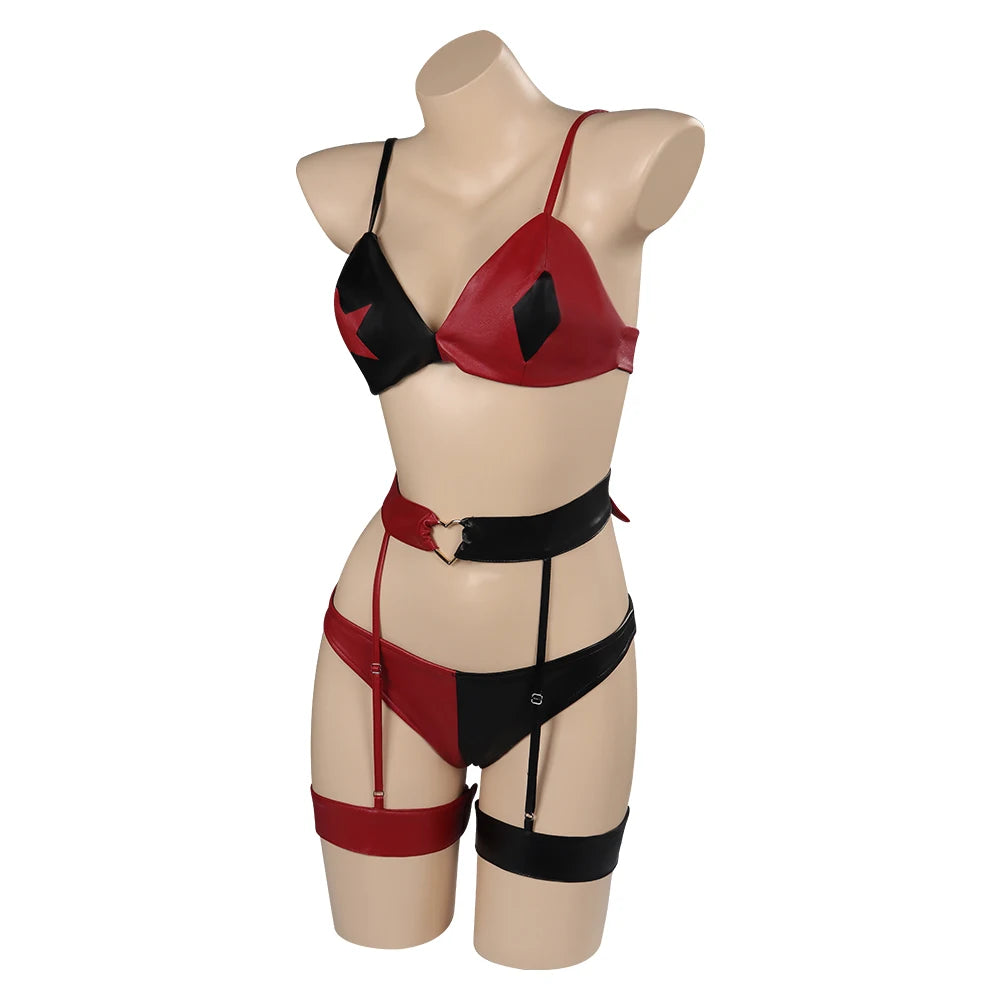 Quinn Quinzel Cosplay Costume Swimsuit Sexy lingerie For Women Girls Costume Outfits Swimsuit Two Piece Swimwear Outfits