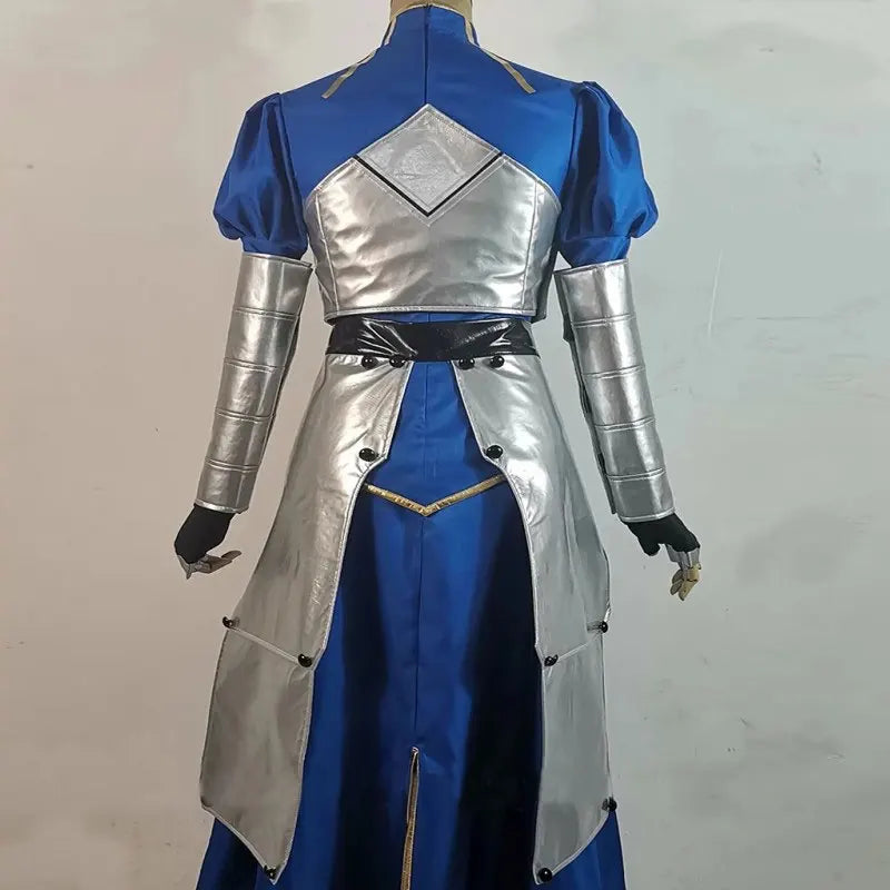Anime Altria Pendragon Cosplay Costume Women Blue Dresses Halloween Party Sets