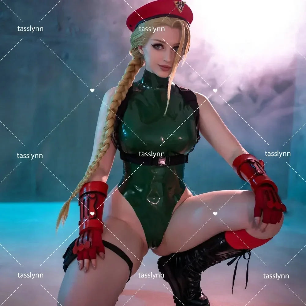 Games Cammy Cosplay Costumes Halloween Sutorito Faita Anime Cosplay Cammy Green Jumpsuit  Cosplay Costumes