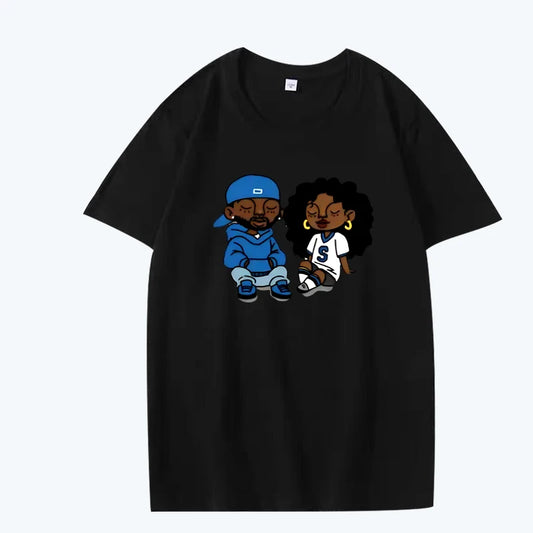 Rapper Kendrick Lamar and SZA II T Shirt men women Oversized 100% Cotton Hot sale short sleeve Summer top Unisex plus size tops