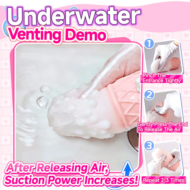 YUU Ice Cream Shape Masturbator for Male Hidden Sex Toy Pocket Pussy Anime Vagina Sucking Masturbation Toy for Men Soft Portable