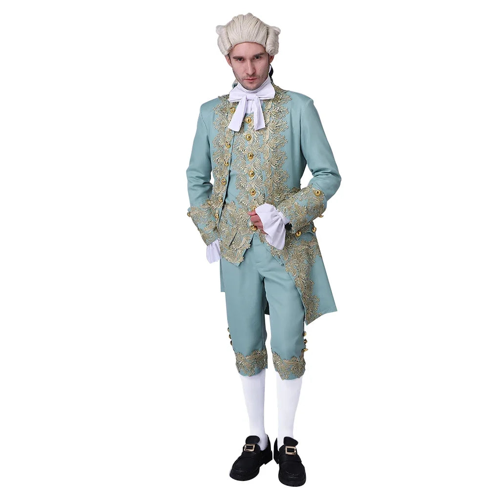 18th Century Men's Victorian Costume Regency Tailcoat Jacket Marie Antoinette Costume Suit Halloween Partywear Costume Outfit