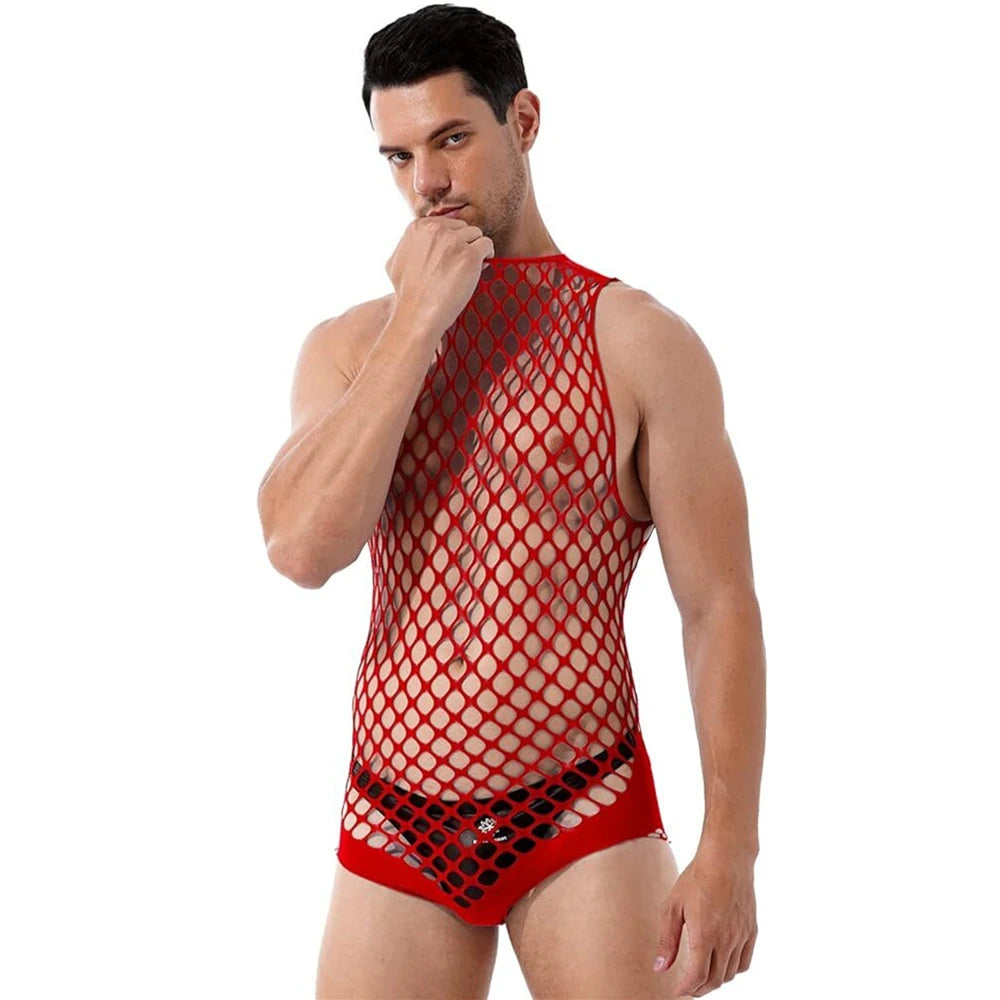 Sexy Lingerie Mens Fishnet Bodystocking Gay Open Crotch Sex Underwear Erotic Dress Bodysuit Exotic Porn Babydolls Outfits