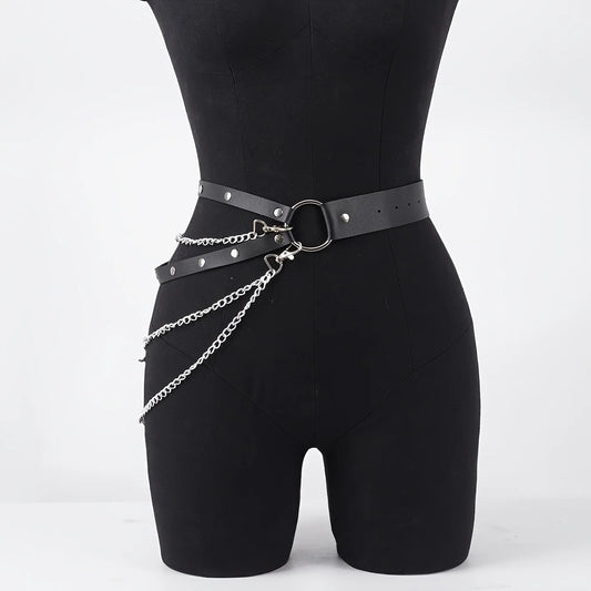 1pcs of women's fashion thigh garter belt, hip bag, chain ring decoration, punk clothing accessories, holiday carnival clothi