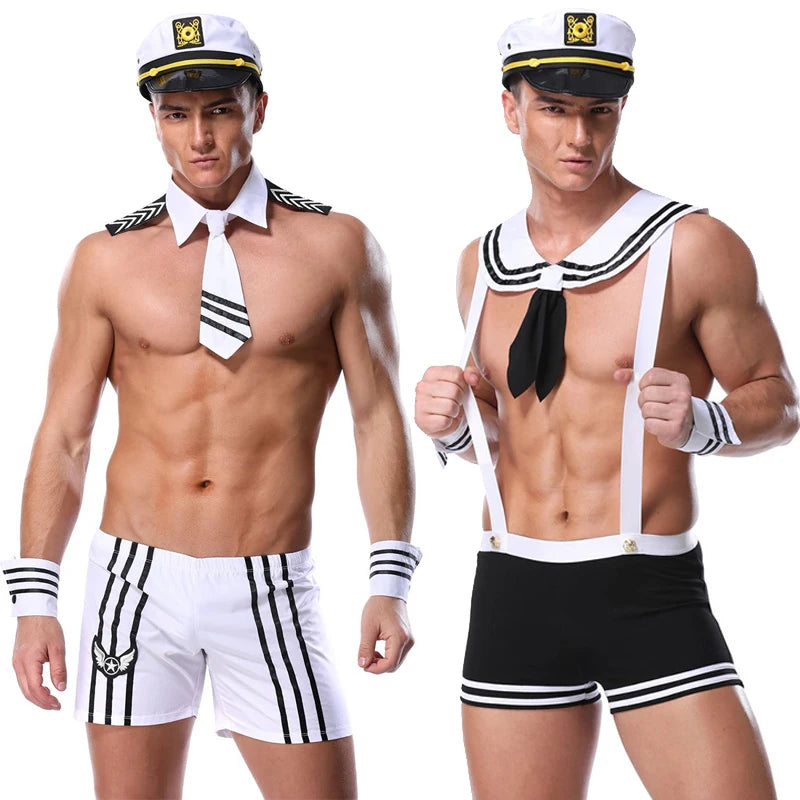 Multiple Sexy Men Navy Sailor Suit Cop Doctor Prisoner Costume Erotic Temptation Playsuit Cosplay Party Fancy Dress