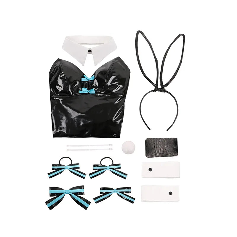 Sexy Mikkuuu 16th Anniversary Cosplay Costume Girl Cute Uniforms Dress Mikuu Lovely Cosplay Jumpsuit And Wig Halloween Bunny Gir