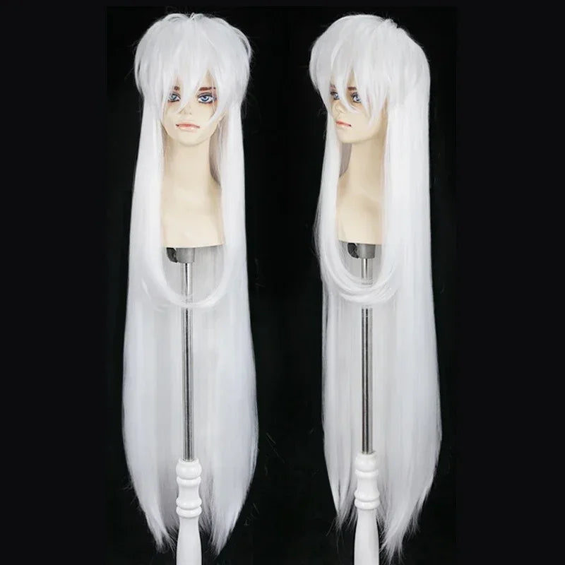 Anime Inuyasha Cosplay Costume Red Japanese Kimono Man Robe Costume Clothing With Wigs Ears And Necklace For Halloween Party