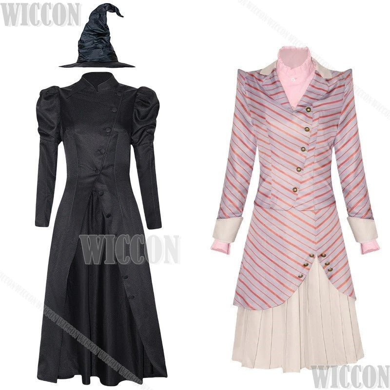 Elphaba Glinda Good Bad Witch Cosplay Costume Black Dress Pink Suit Daily Clothe Holloween Christmas RolePlay Adult Women Wicked