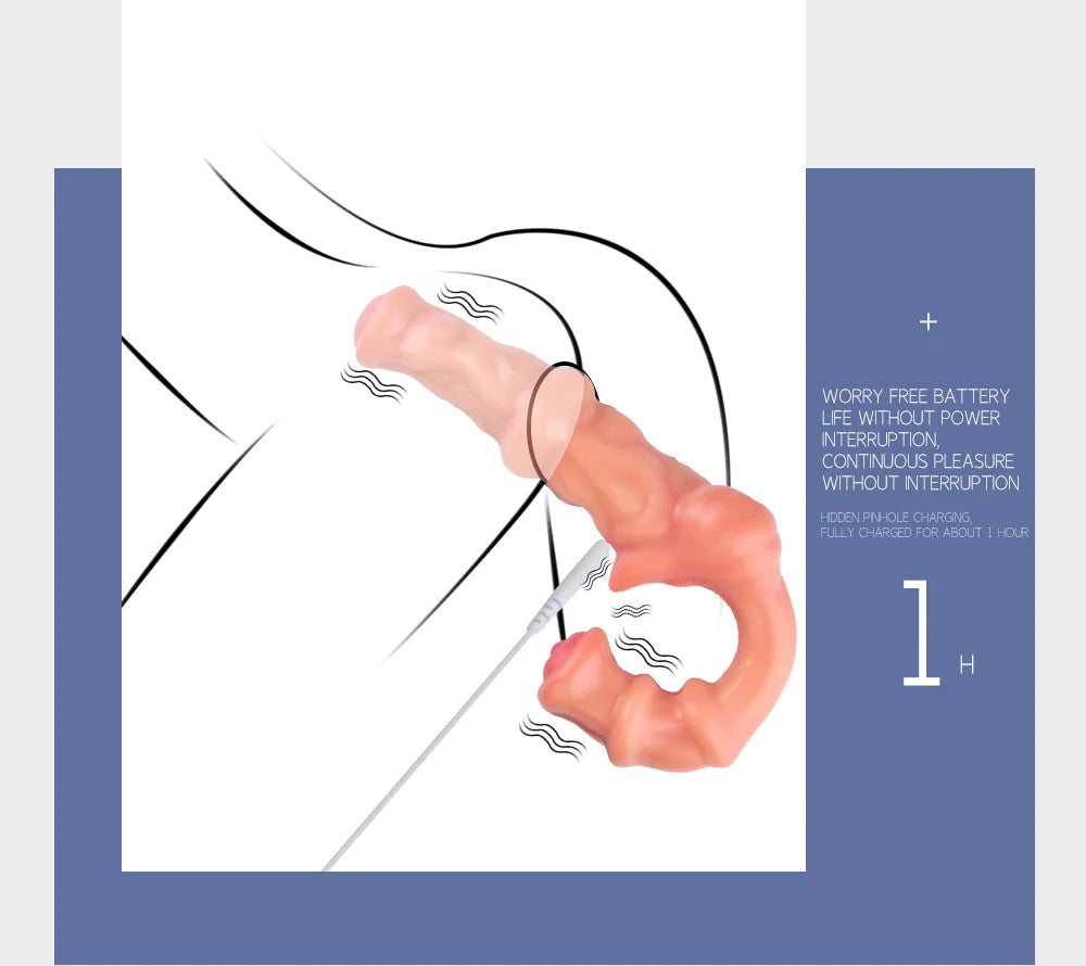 NEXUS BITE – Dual-Headed Vibrating Strap-On; Pegging Realistic Dildos Vibrator