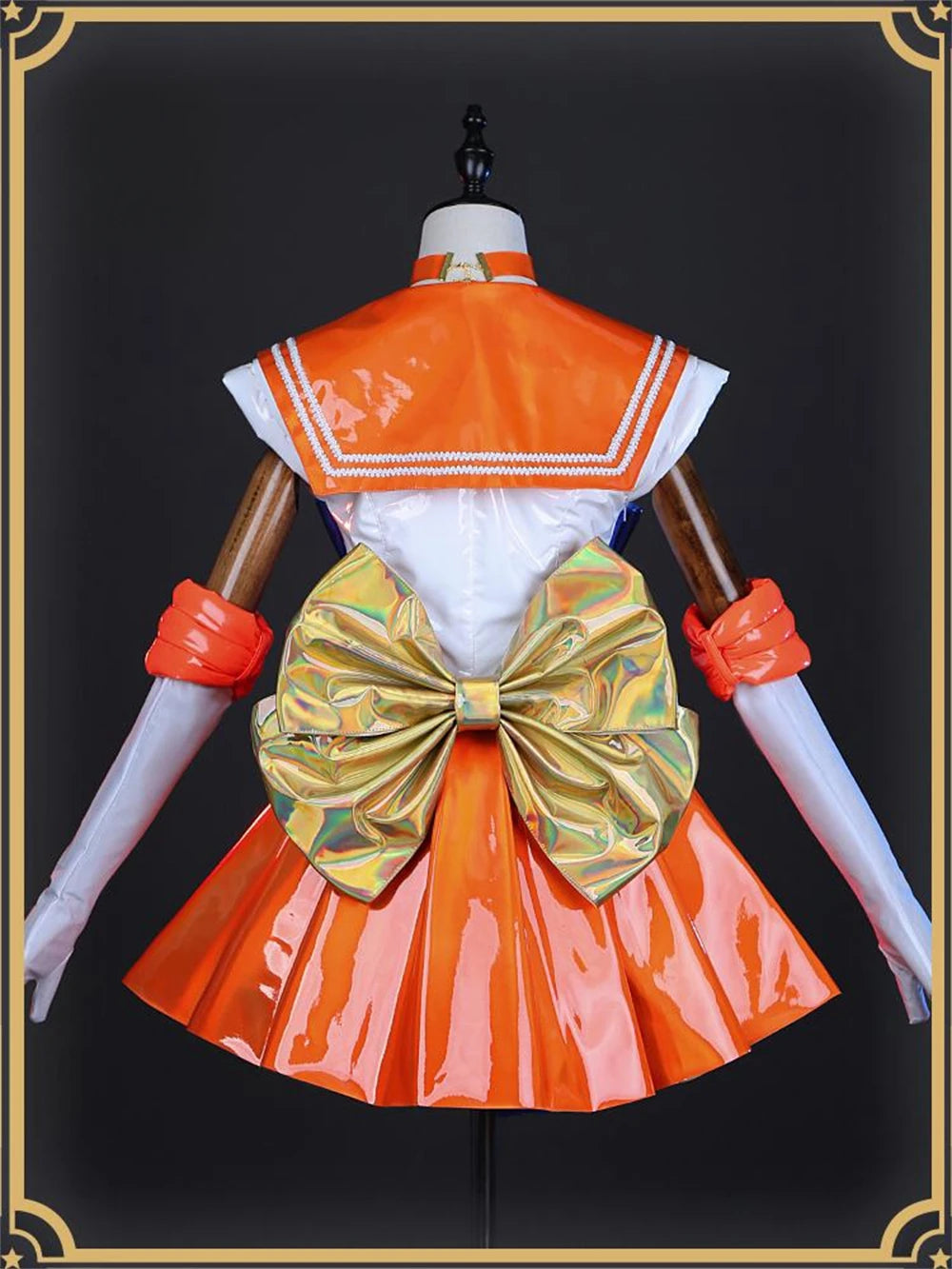 AGCOS Sailor Moon Aino Minako 30th Anniversary Cosplay Costume Aino Minako Combats Dress Anime Roleplay Sexy Uniforms