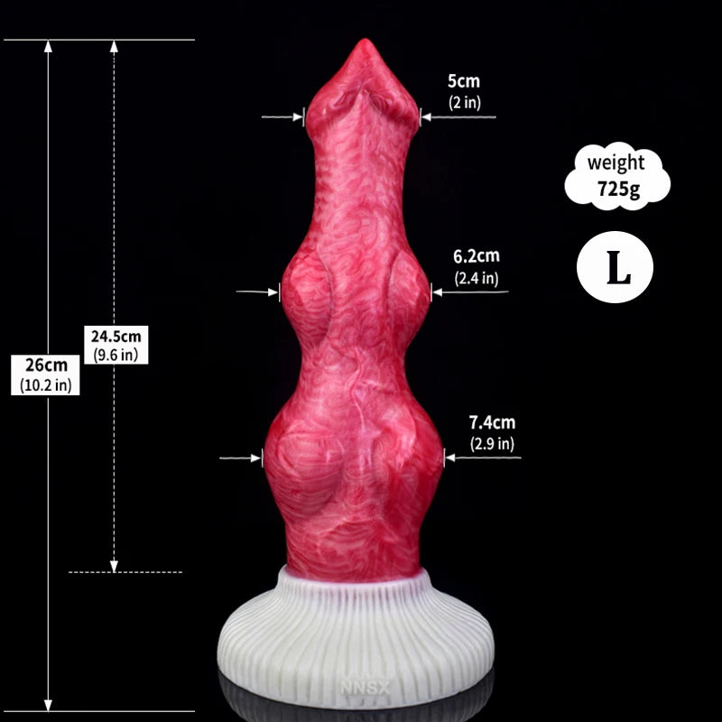 ASHBURN Huge Knot Dildo with Strong Sucker Soft Silicone S-M-L 10IN