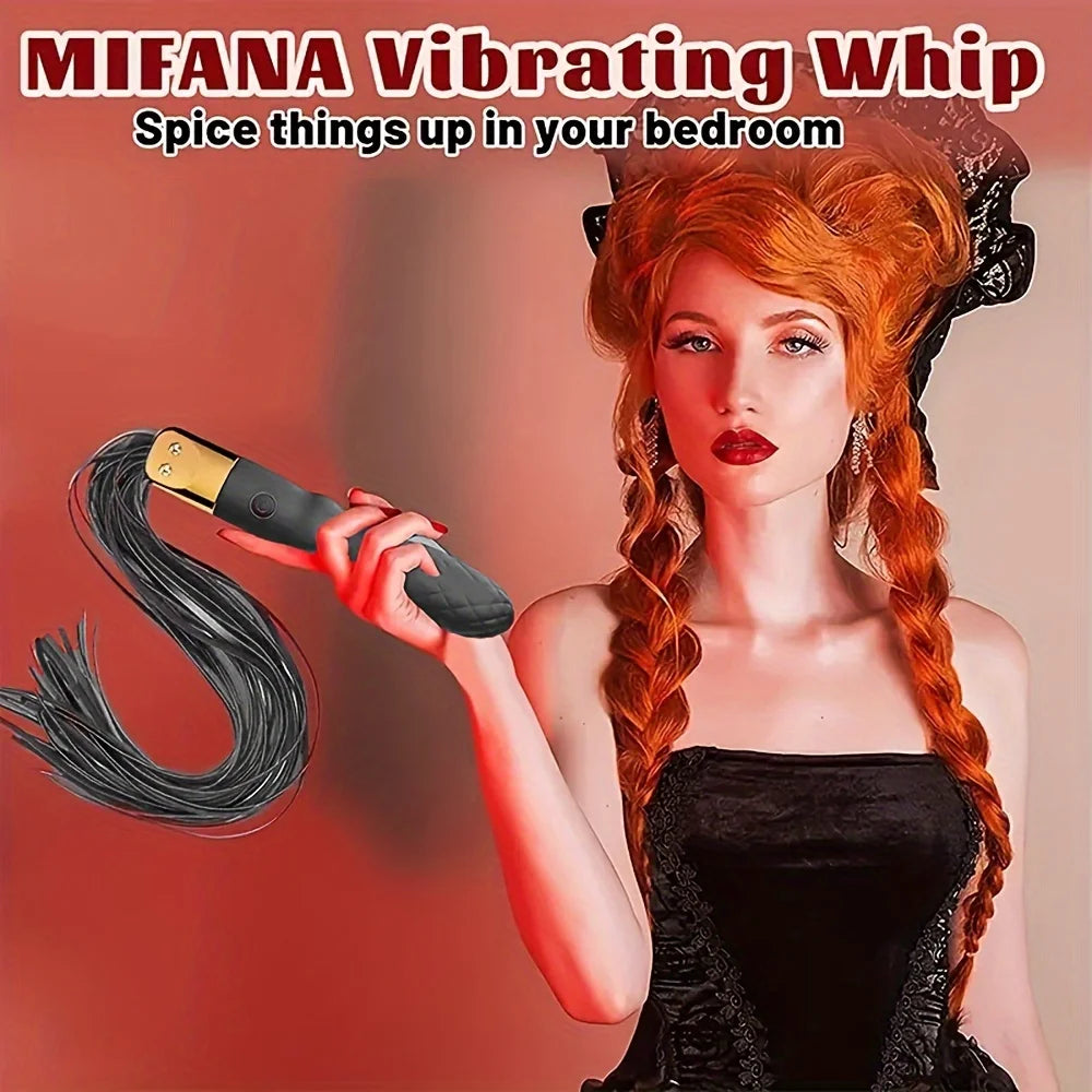 Women'S G-Spot Vibrator Premium Soft Leather Women'S BDSM Adult Sex Toys  2IN1 Ergonomic Design Rechargeable Sex Whip Vibration