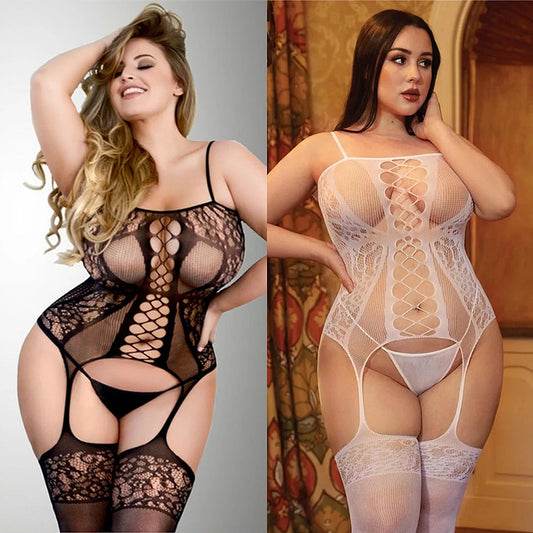 Sexy Lingerie Bodysuits Fishnet Bodystockings For Women Dress Open Bra Crotchless Teddies Bodysuits Female Sexy Porno Underwear