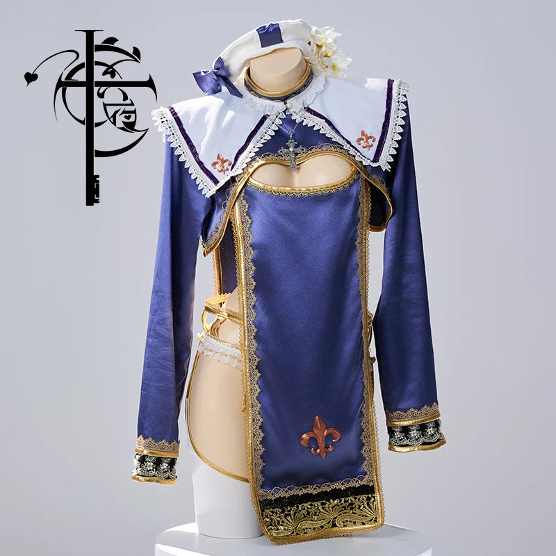 Anime Cosplay Fate Joan of Arc Costumes Jeanne D'Arc CosplayHalloween Costumes Nun Costume with Hat Teenage Cosplay