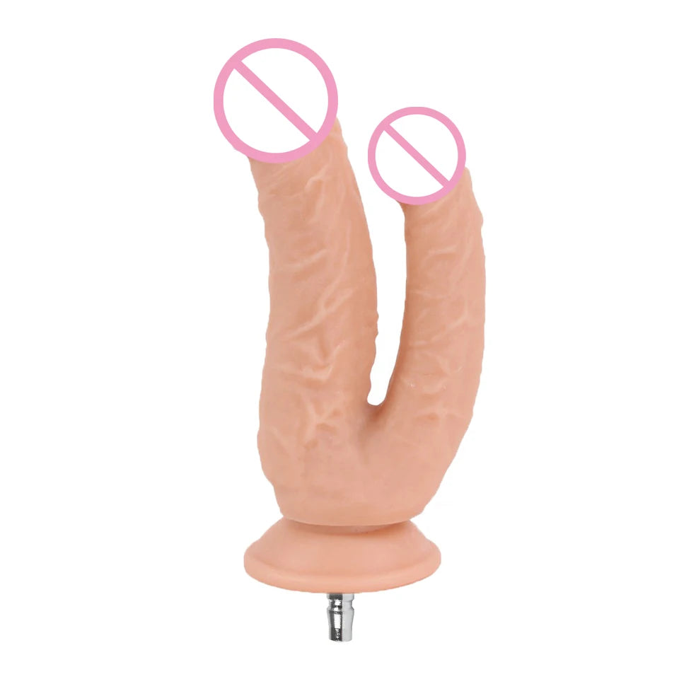 ROUGH BEAST Double-end Dildo for Quick Air Sex Machine Women and Men Masturbation Machine Attachments Adult Erotic Products