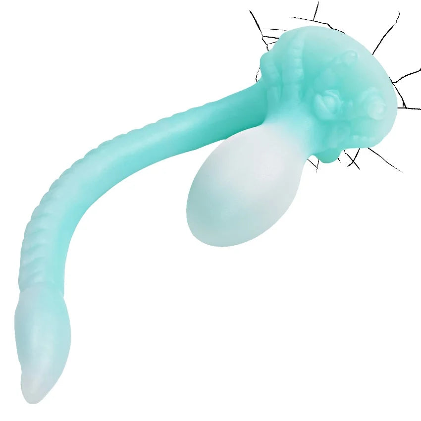 ASHBURN Luminous Anal Plug Dildo Stimulate Anus and Vagina Butt Plug Masturbator Soft Long Penis Anal Dilator Sex Toys for Women and Men