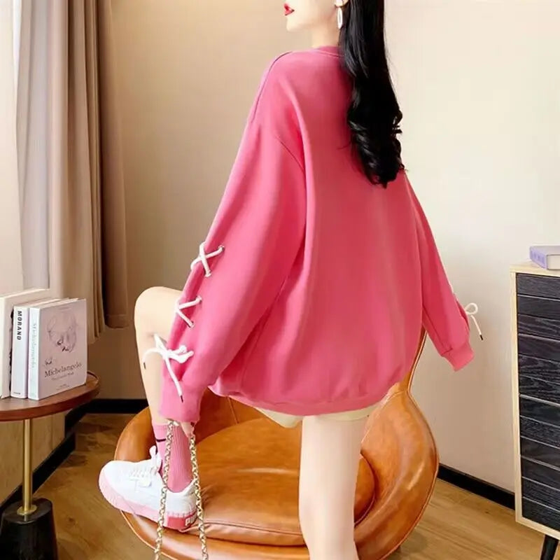 New Rabbit Fleece Hoodies 2025 Oversized Women Casual Sweatshirt Autumn Winter Long Sleeve Fleece Hooded Female Pullovers Tops