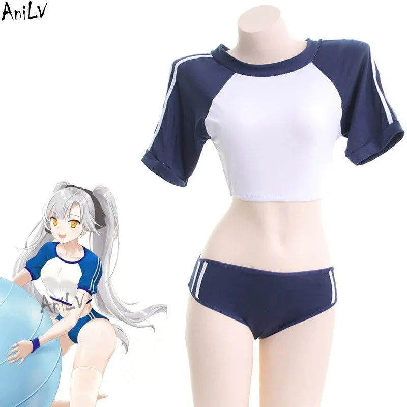 Anime Japanese Anime Girl Student Gymnastics Gym Outfit Cheerleader Uniform Costume School Girl Sports Sukumizu Cosplay