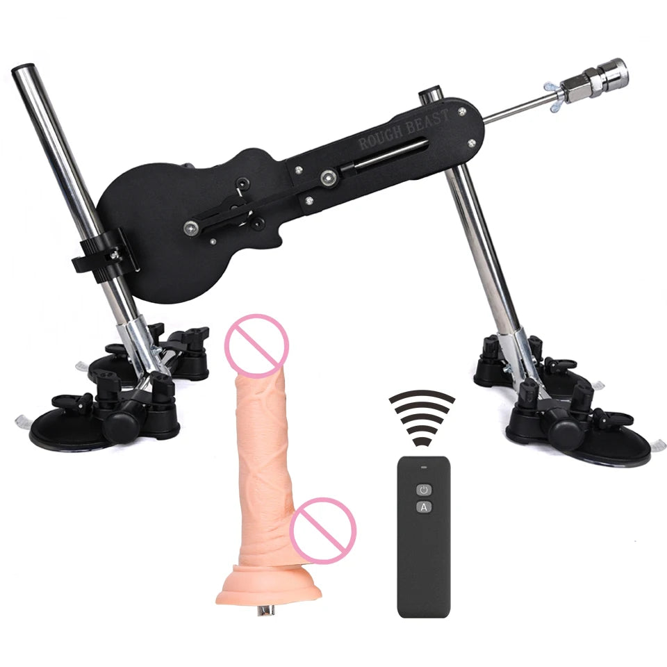 ROUGH BEAST Sex Machine Automatic with Dildo Attachment for Women Telescopic 120W Power Masturbation Machine Vac-U-Lock Sex Toys