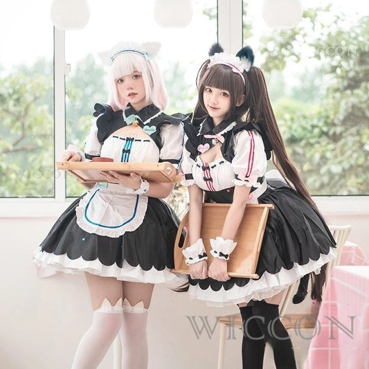 Vanilla Cosplay Costume In Stock Maid Dress Maid Outfit NEKOPARA Chocola Vanilla OVA Maid Game Uniform Cat Neko Girl Women