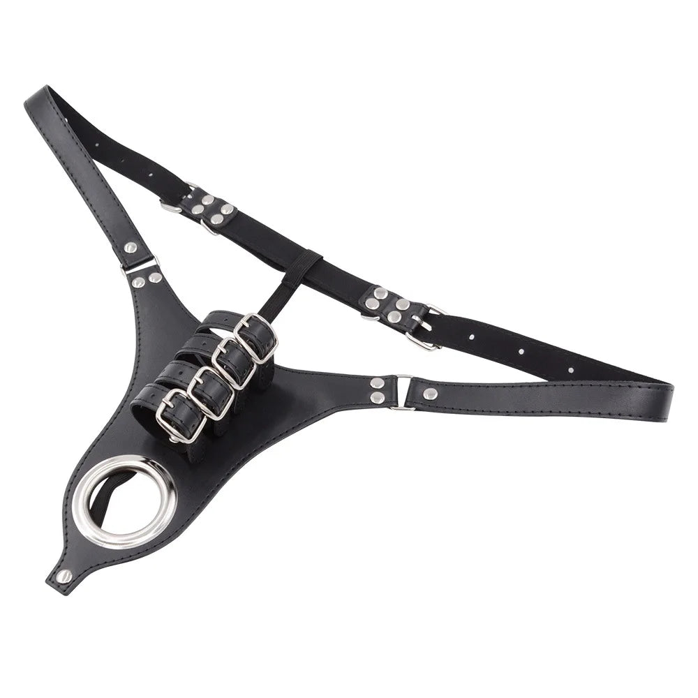 Bdsm Male Chastity Belt Sextoys Chastity Cage Leather Penile Wearing Pants Penis Ring Erotic Urethral Chastity Sex Toys for Men