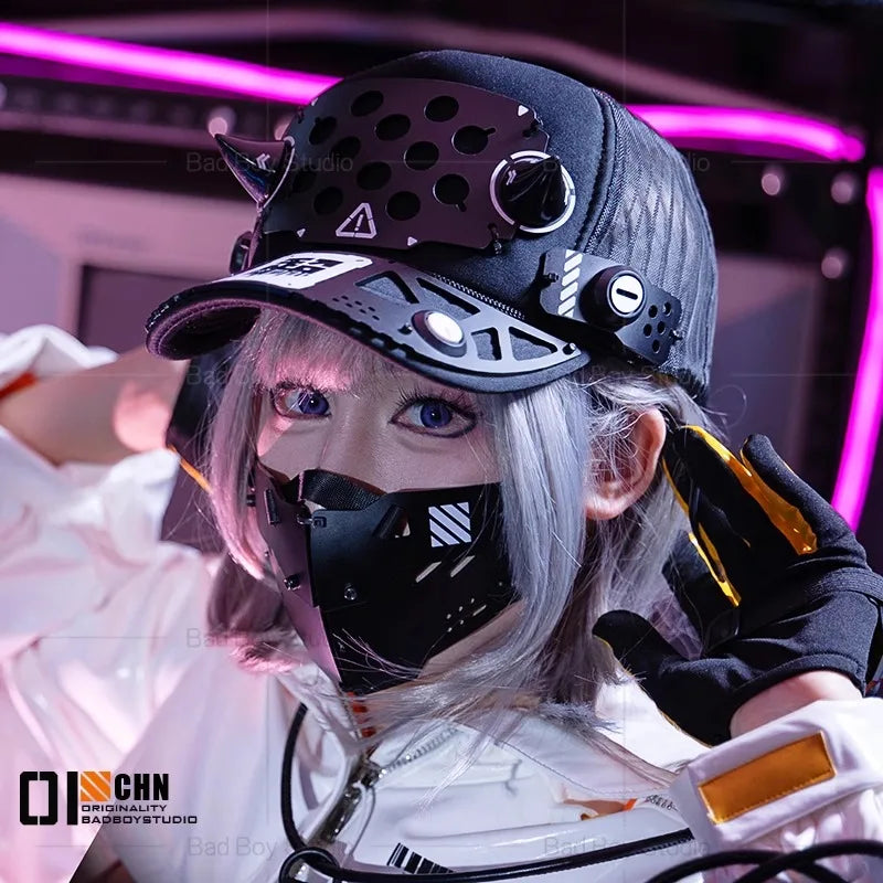 Game Cyberpunk Cosplay Mask  Accessories Women Sci-fi mechanical mechs Mask Hand Armor Cosplay Props Halloween