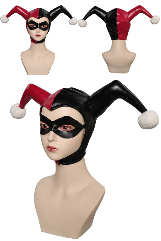 Quinzel Role Play Headgear Blindfold Movie Female Super Villain Cosplay Costume Accessories Women Fancy Dress Up Party Prop