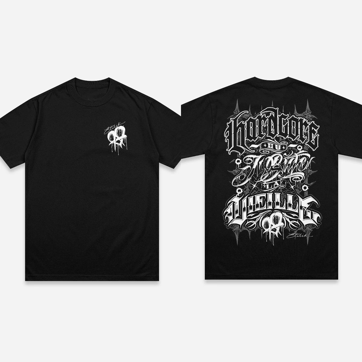 Hip Hop Street Punk Men's T-shirt Pray for The Rave Overszied Graphics Tee Heavy Cotton Gothic Dark Short Sleeves Men's Clothing