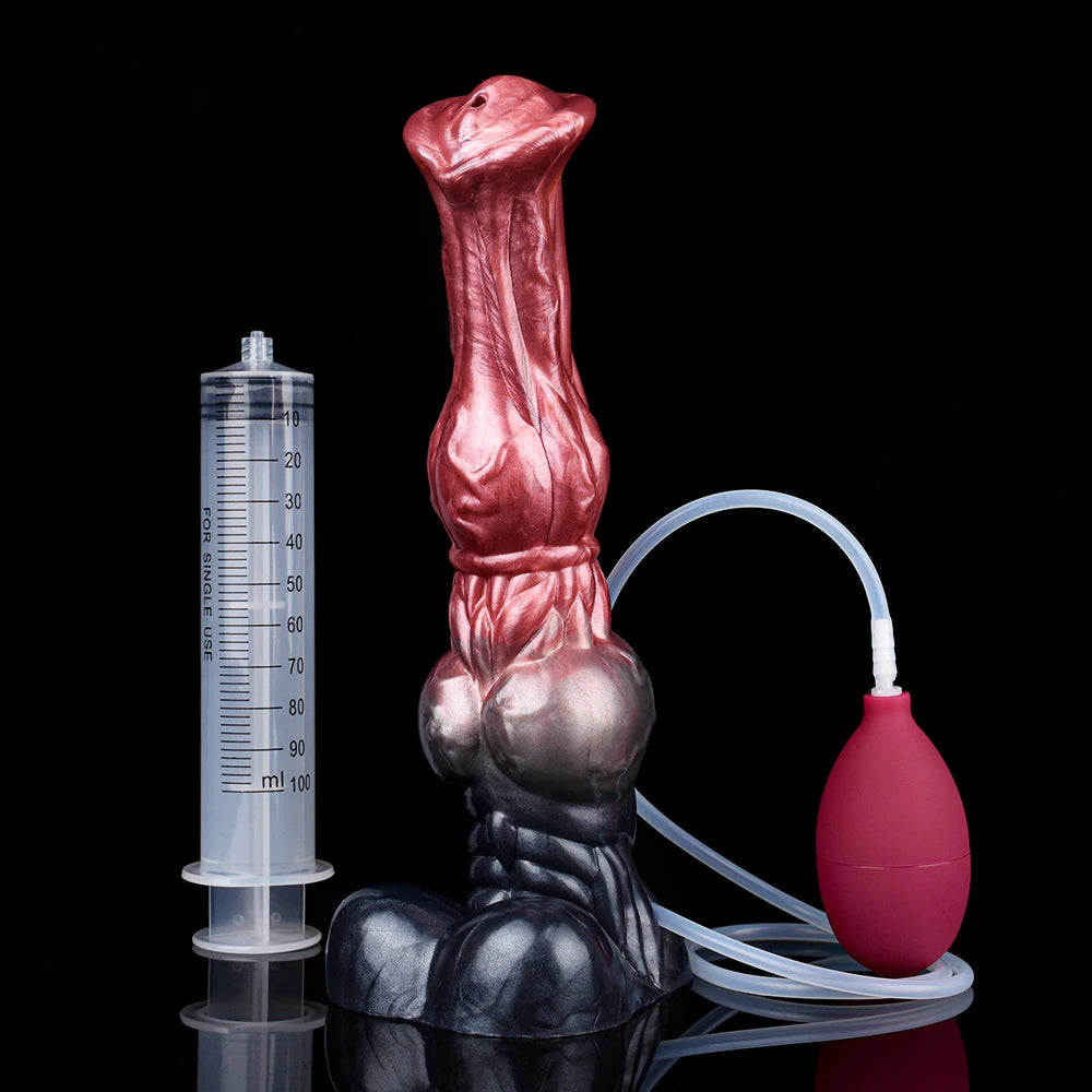 ASHBURN Huge Knot Squirting STALLION Dildo Silicone Water Spray