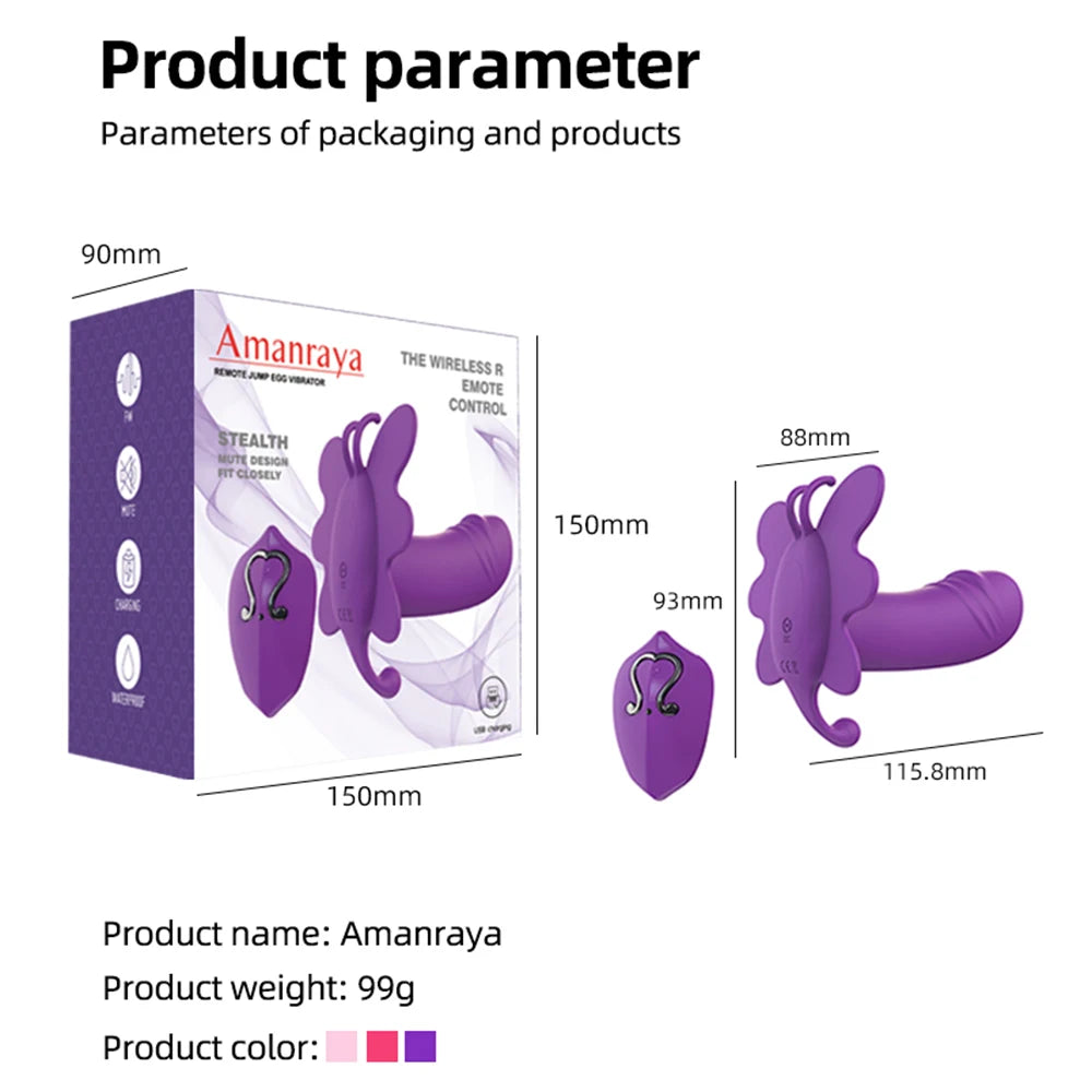ASHBURNS Remote Control Wearable Vibrator Invisible Butterfly lingerie