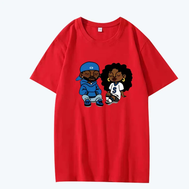 Rapper Kendrick Lamar and SZA II T Shirt men women Oversized 100% Cotton Hot sale short sleeve Summer top Unisex plus size tops